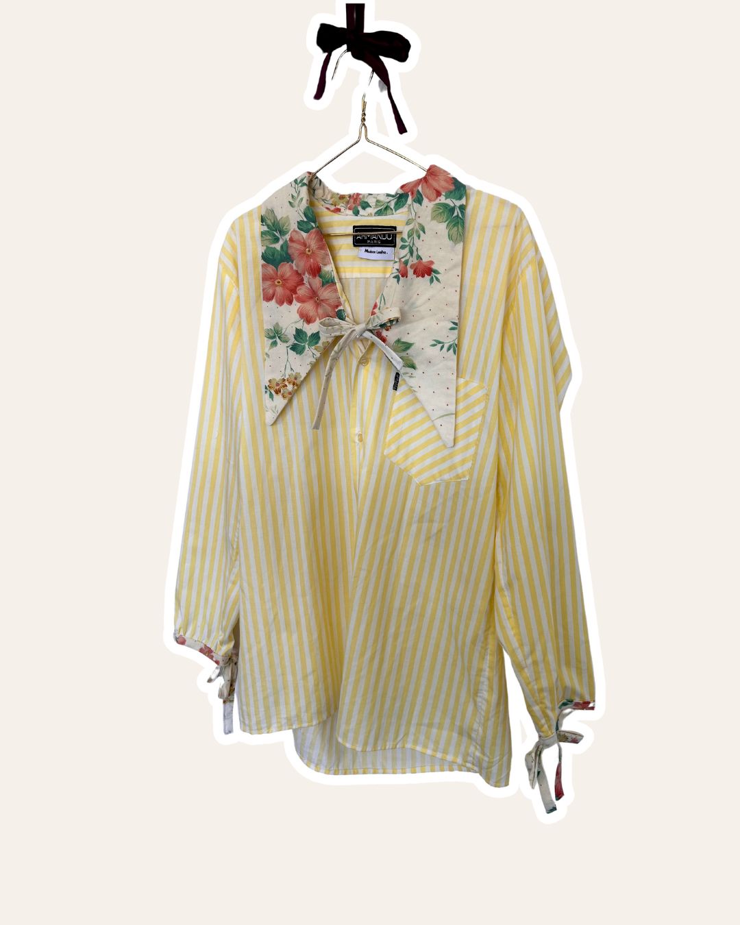 Chemise Rosy Jaune col fleuri