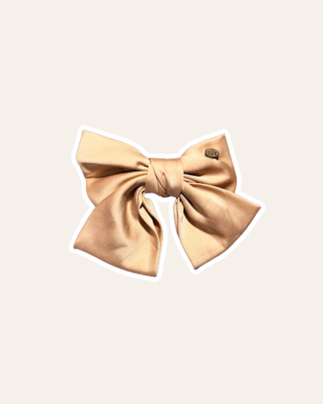 Barrette Catogan - Beige satin