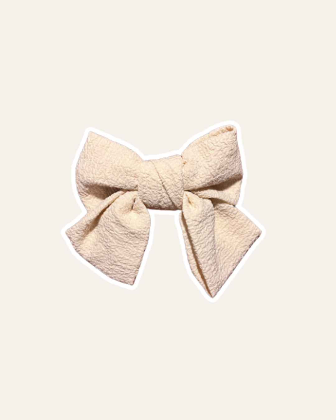 Barrette Catogan - Blanc cassé matelassé