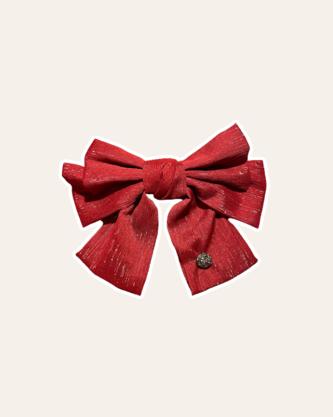 Barrette Catogan - Rouge brillant
