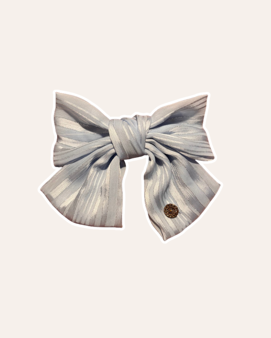 Barrette Catogan - Bleu clair rayé
