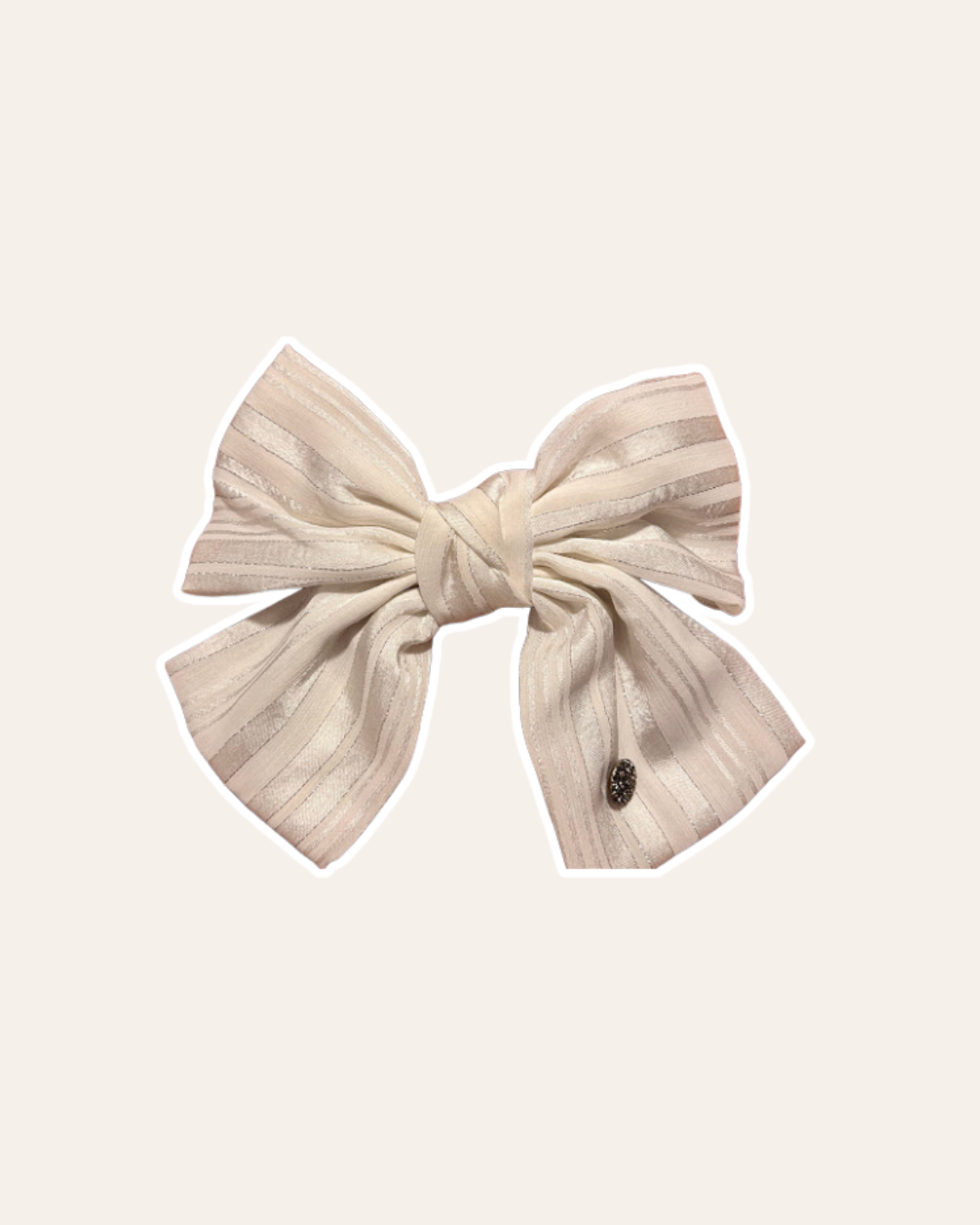 Barrette Catogan - Beige rayé
