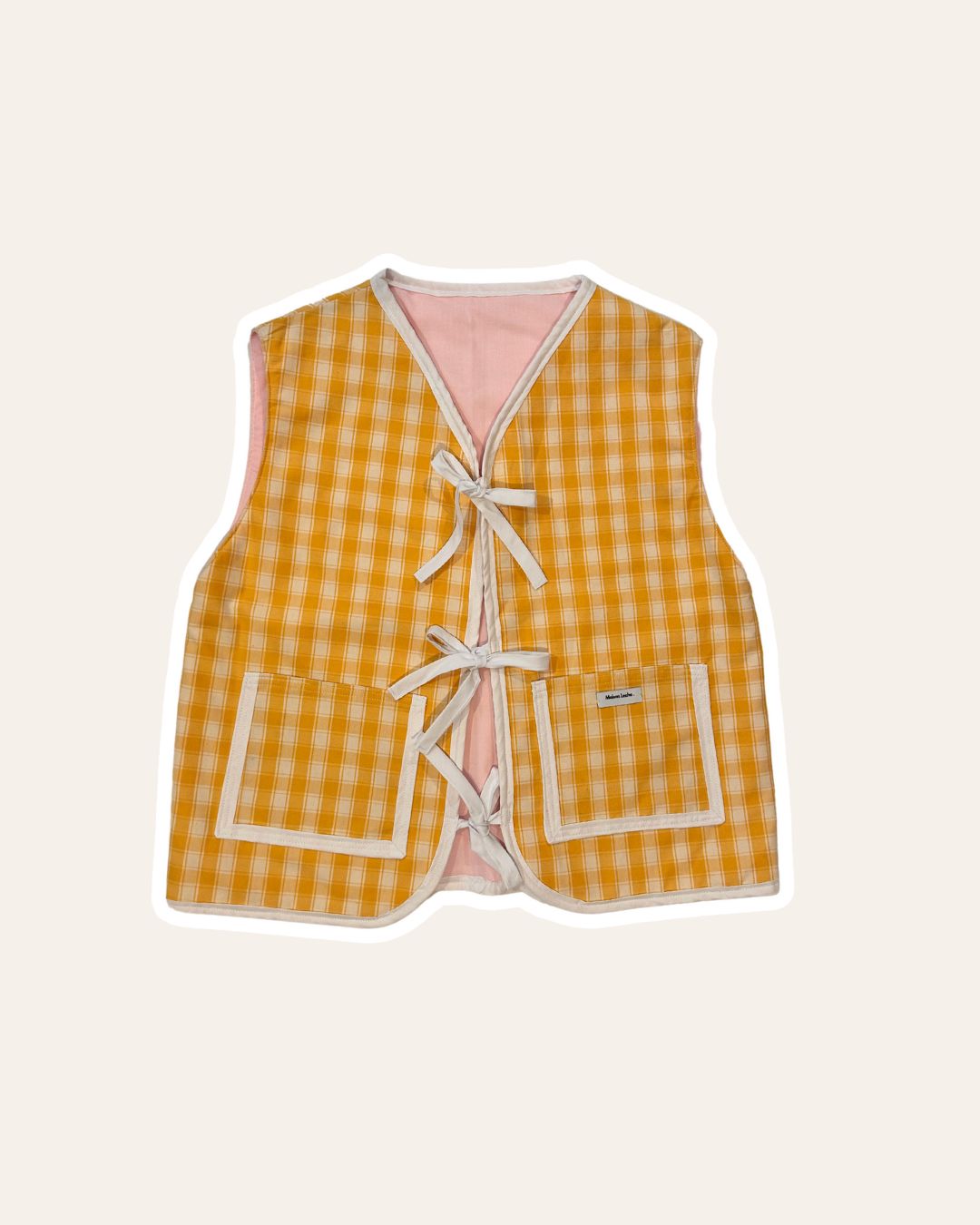 Gilet réversible Manuela - Vichy jaune