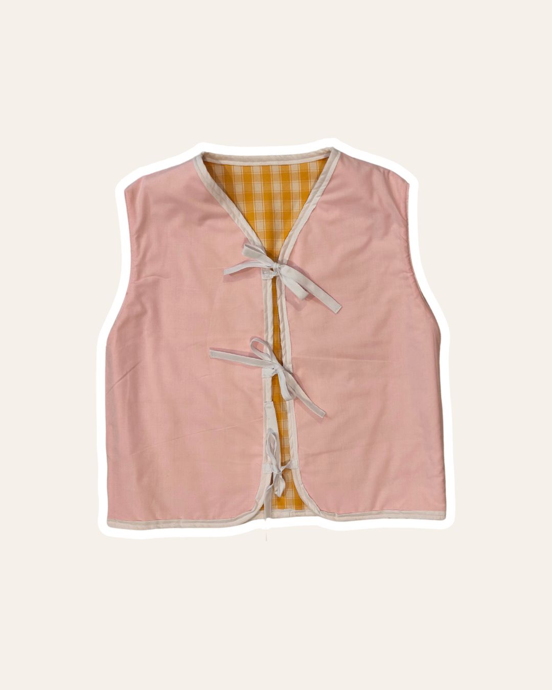 Gilet réversible Manuela - Vichy jaune